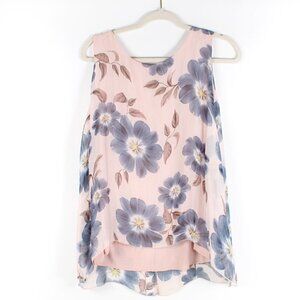 M Made in Italy Women's Sleeveless Floral Top   NWT